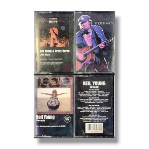 Neil Young Lot of 4 Cassettes Tapes Freedom / Live Rust / Decade Part 1 & Part 2